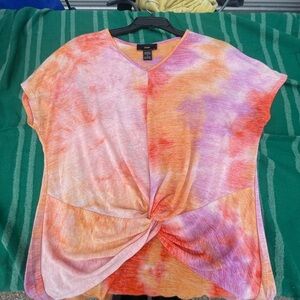 Rain - Women's Tie-Dye Twist Top - Multicolor
